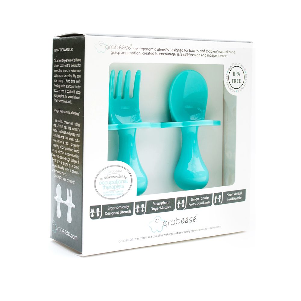 Repas pour enfant - Couverts ergonomiques avec manche court et colerette de protection - BABIREVA