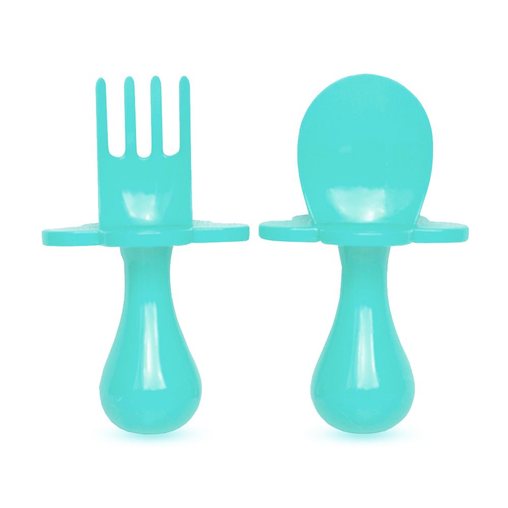 Repas pour enfant - Couverts ergonomiques avec manche court et colerette de protection - BABIREVA