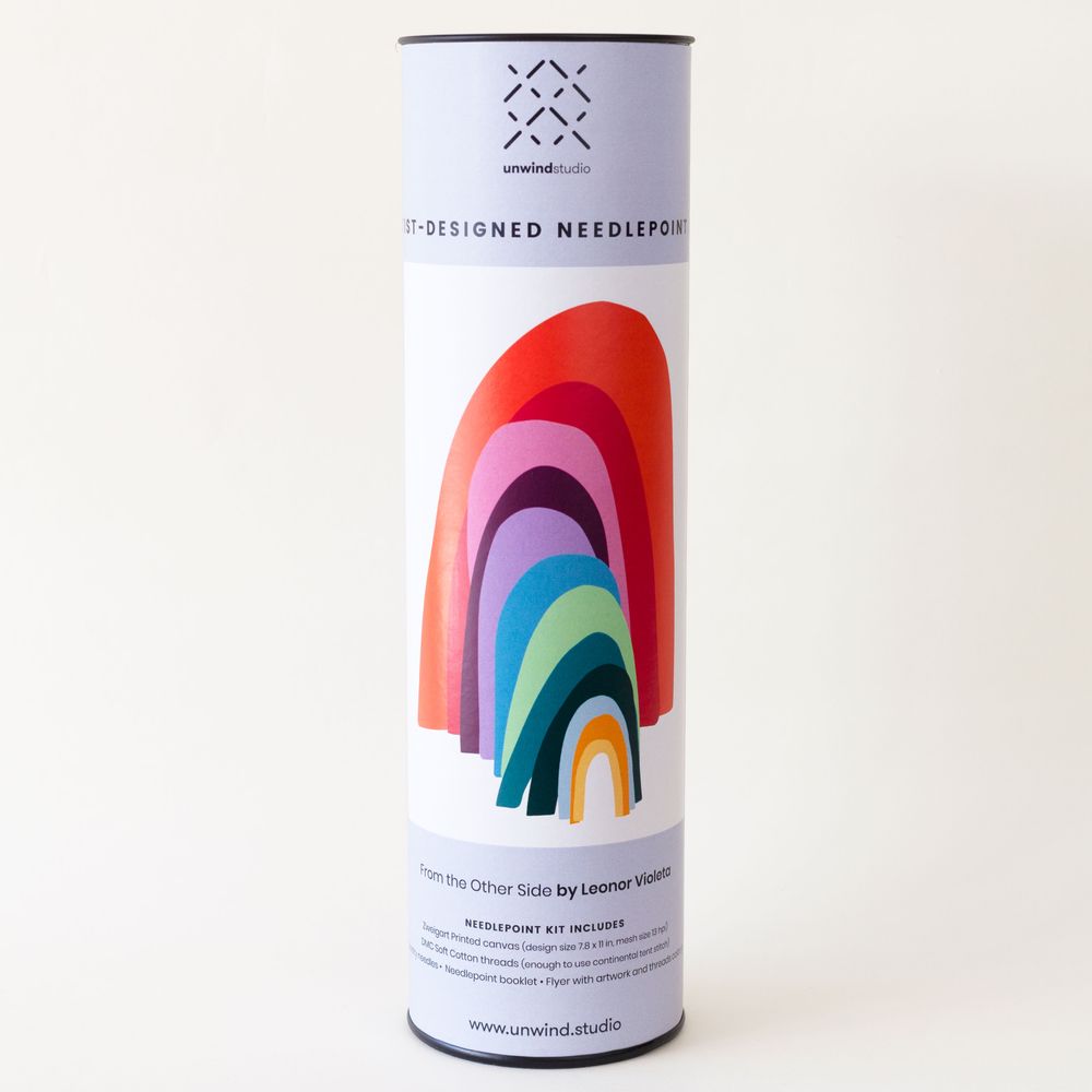 Objets design - Arc en Ciel | Kit de bricolage pour broderie | petit point canevas point de croix - UNWIND STUDIO