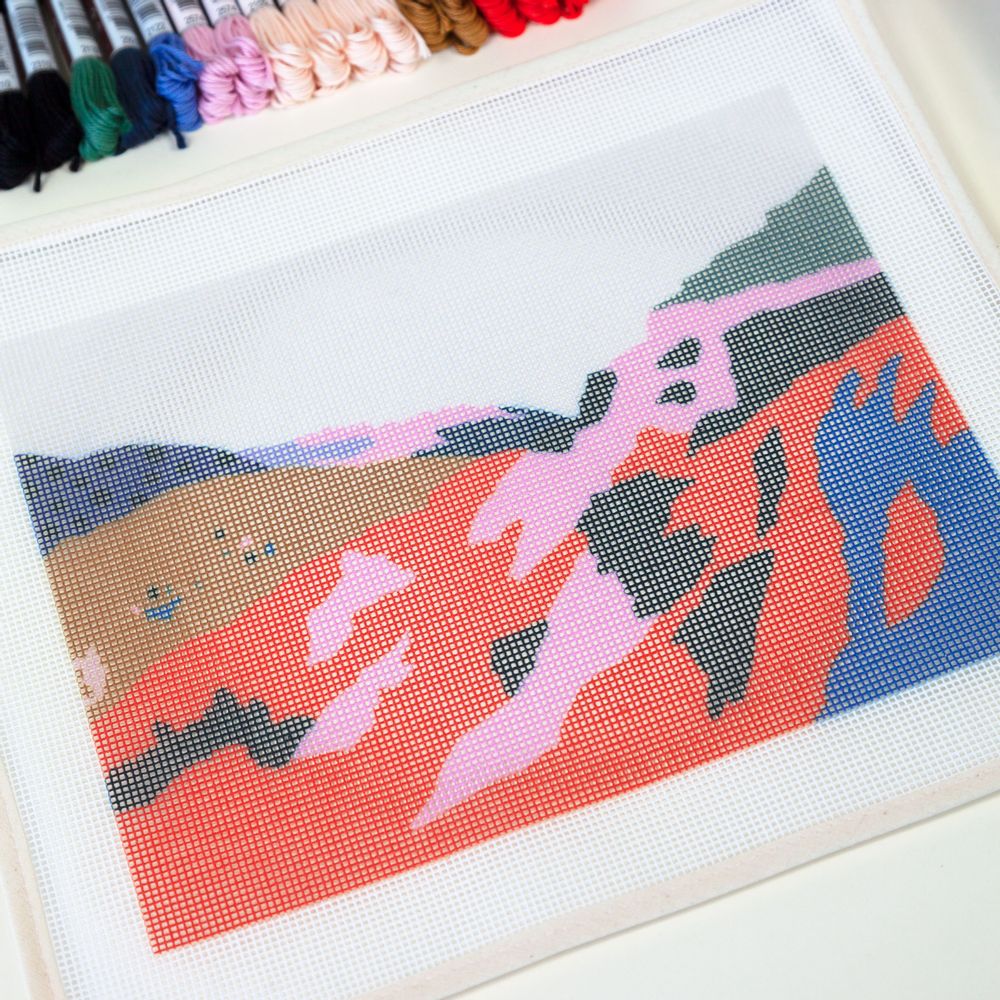 Design objects - Ethiopian Ravine | Needlepoint DIY Craft Kit | Modern Embroidery - UNWIND STUDIO