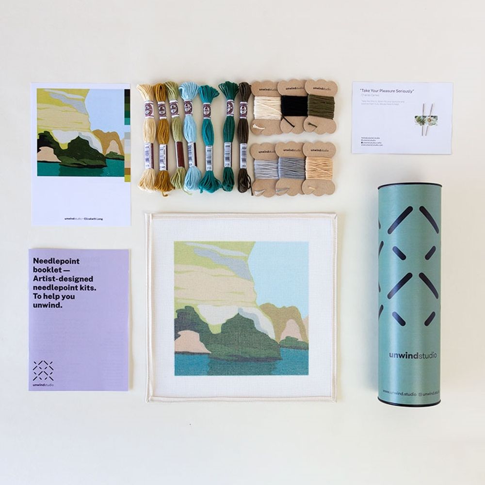 Design objects - Grotto | Needlepoint DIY Craft Kit |Modern Embroidery - UNWIND STUDIO
