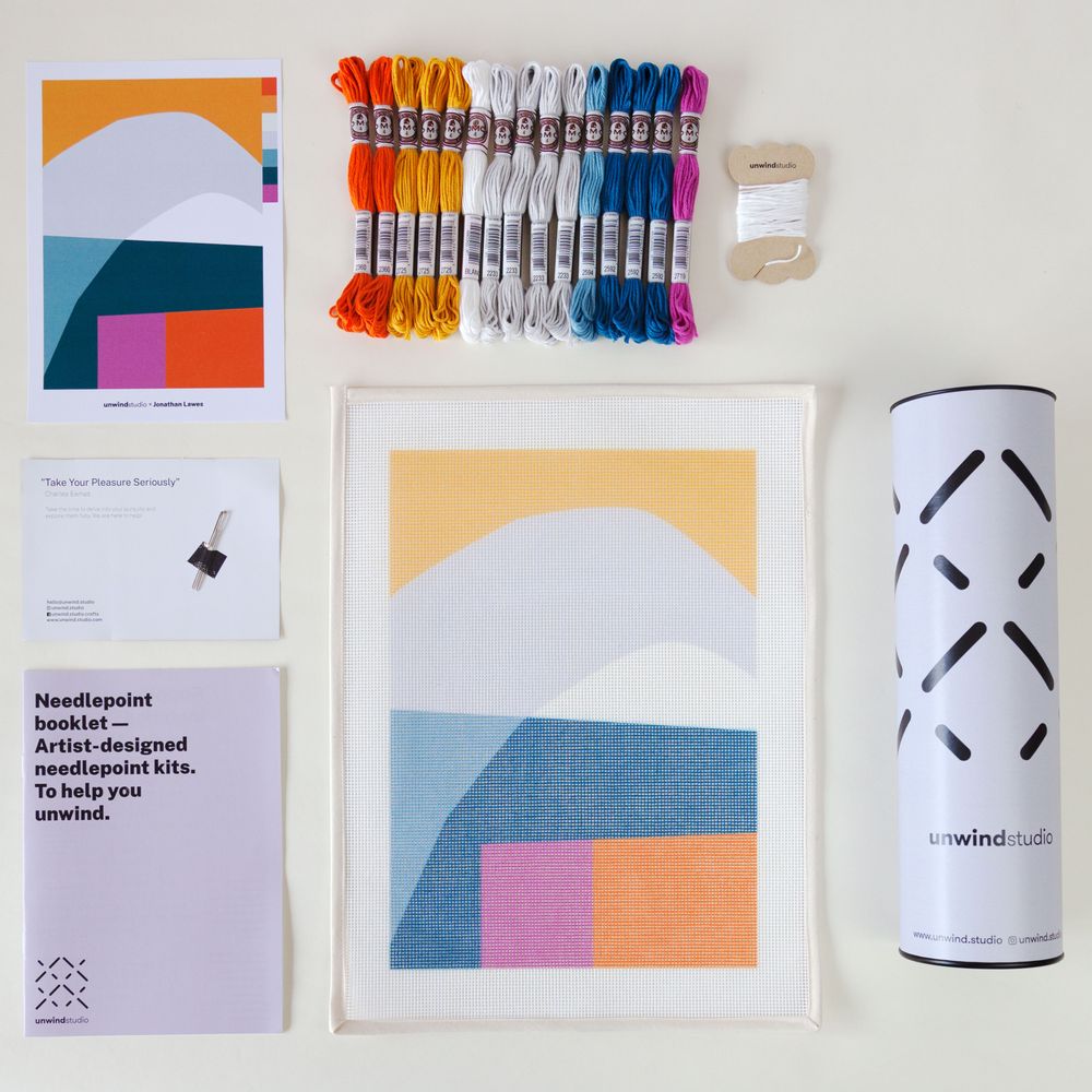 Customizable objects - Hilltop | Needlepoint DIY Craft Kit | Modern Embroidery - UNWIND STUDIO
