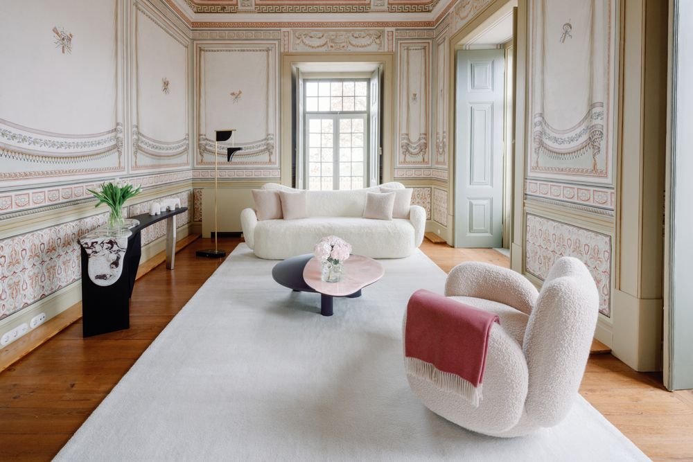 Sofas - Greenapple Sofa, Conchula Sofa, Ivory Bouclé, Handmade in Portugal - GREENAPPLE DESIGN INTERIORS