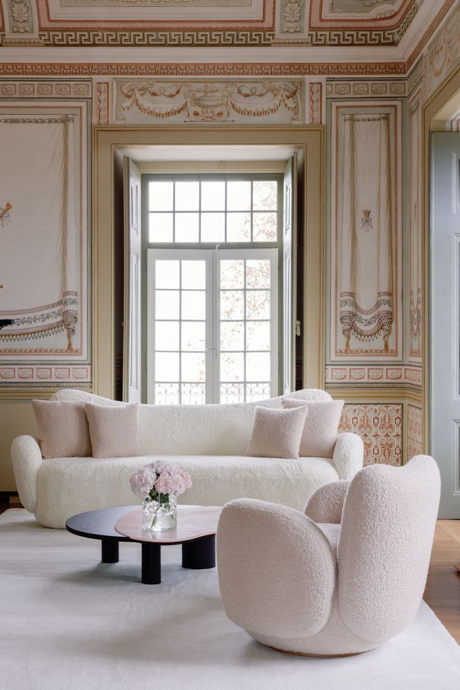 Fauteuils - Fauteuil Greenapple, Fauteuil Conchula, Bouclé Rose - GREENAPPLE DESIGN INTERIORS