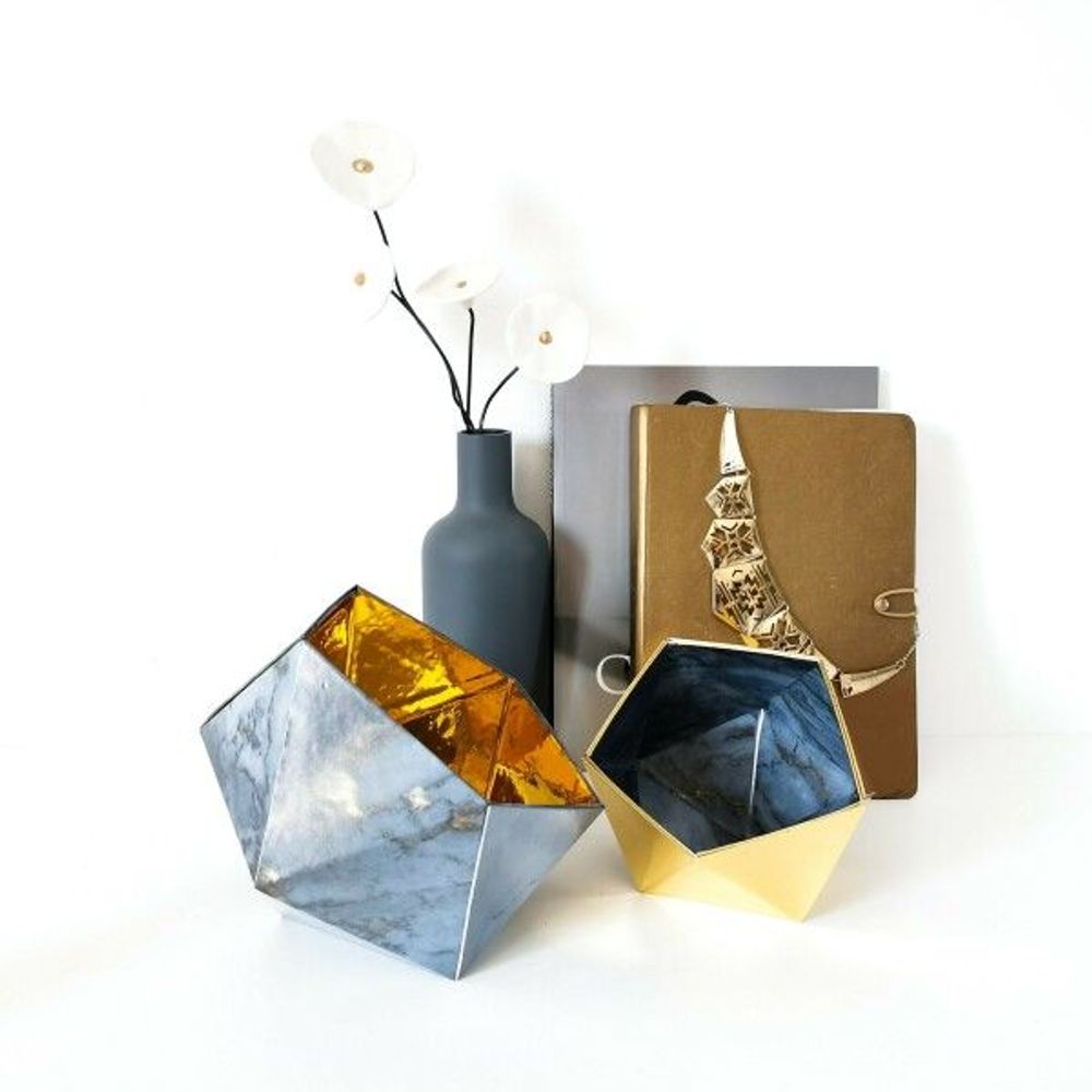 Coffrets et boîtes - Boîtes Origami - Vide-poches - base marbre - L'ATELIER DES CREATEURS