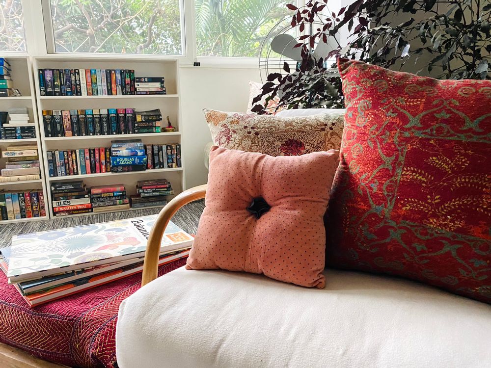 Fabric cushions - Vintage Floral Silk Cushion by Tharangini Studio - NEST