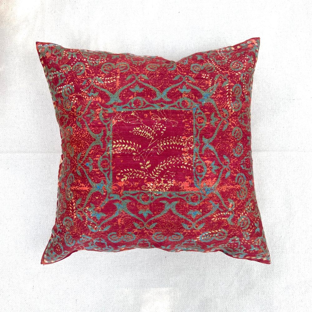 Fabric cushions - Vintage Floral Silk Cushion by Tharangini Studio - NEST
