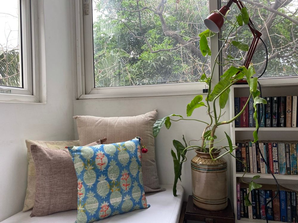Fabric cushions - Tropical Silk Cushion by Tharangini Studio - NEST
