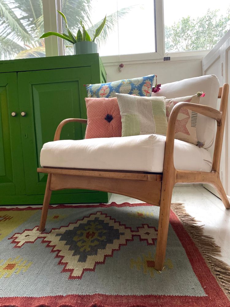 Fabric cushions - Tropical Silk Cushion by Tharangini Studio - NEST
