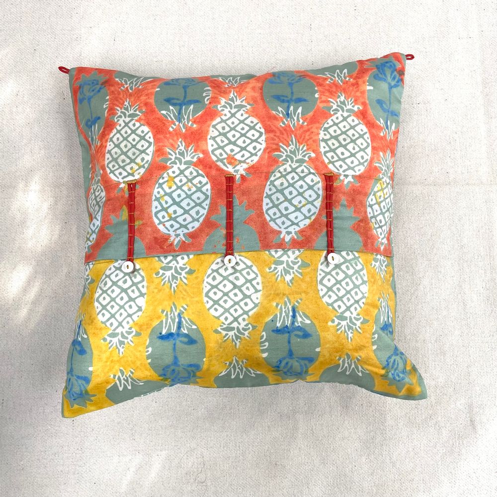 Fabric cushions - Tropical Silk Cushion by Tharangini Studio - NEST