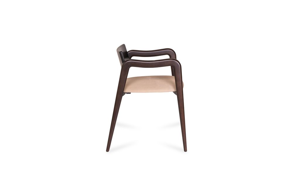 Chairs - Modern Anjos Dining Chairs, Light-Brown Leather, Handmade by Greenapple - GREENAPPLE DESIGN INTERIORS