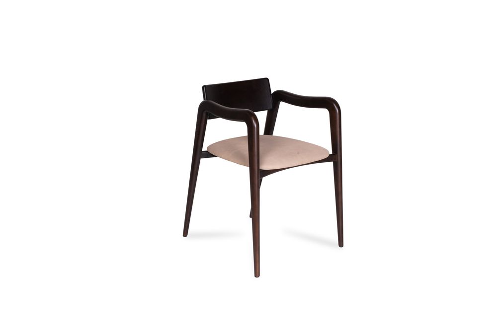 Chairs - Modern Anjos Dining Chairs, Light-Brown Leather, Handmade by Greenapple - GREENAPPLE DESIGN INTERIORS
