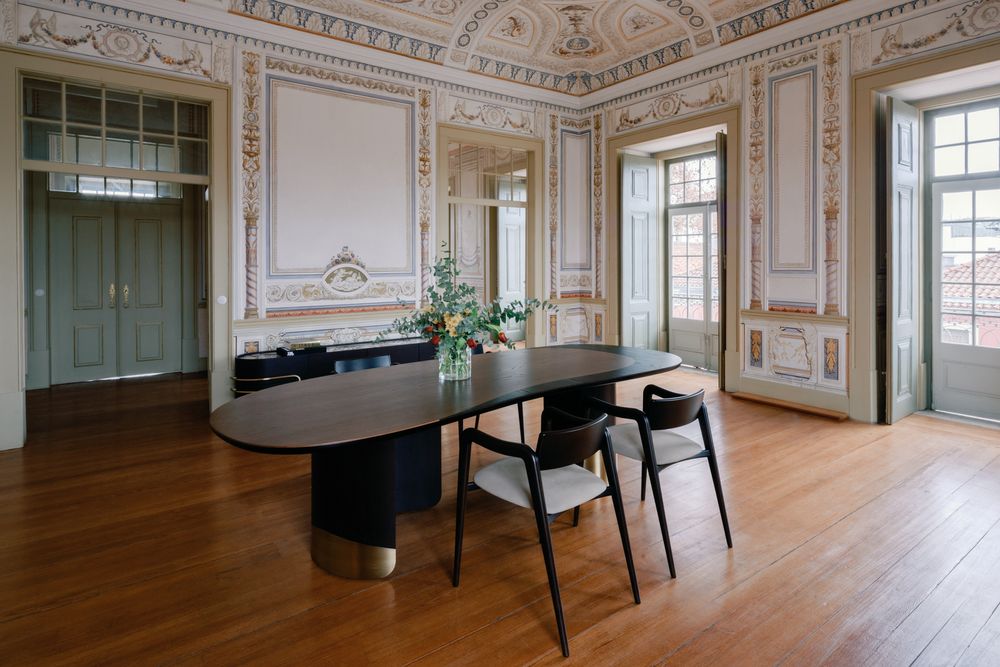 Chairs - Modern Anjos Dining Chairs, Light-Brown Leather, Handmade by Greenapple - GREENAPPLE DESIGN INTERIORS