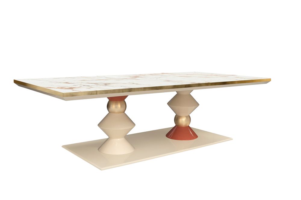 Dining Tables - Cortez III Dining Table (Marble Top) - MALABAR