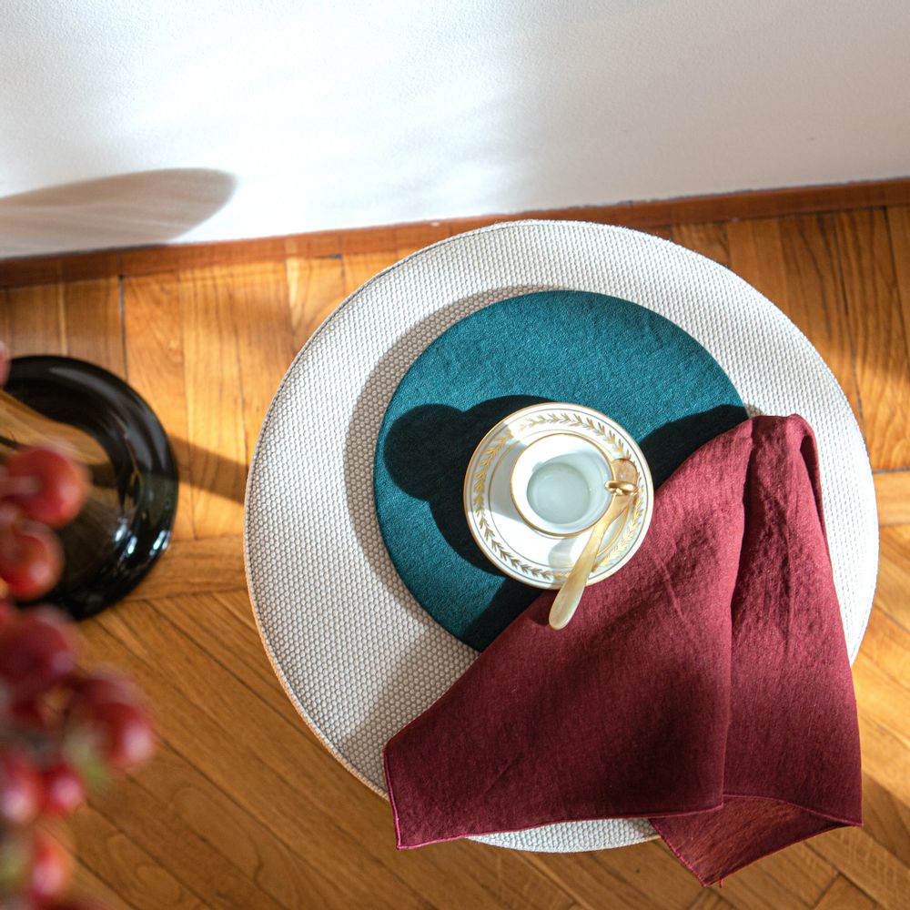 Linge de table textile - Serviette en lin avec ourlet roulé - ONCE MILANO