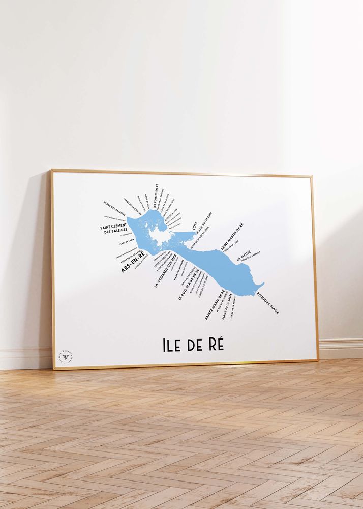 Poster - Map of Ile de Ré - ATELIER VAUVENARGUES