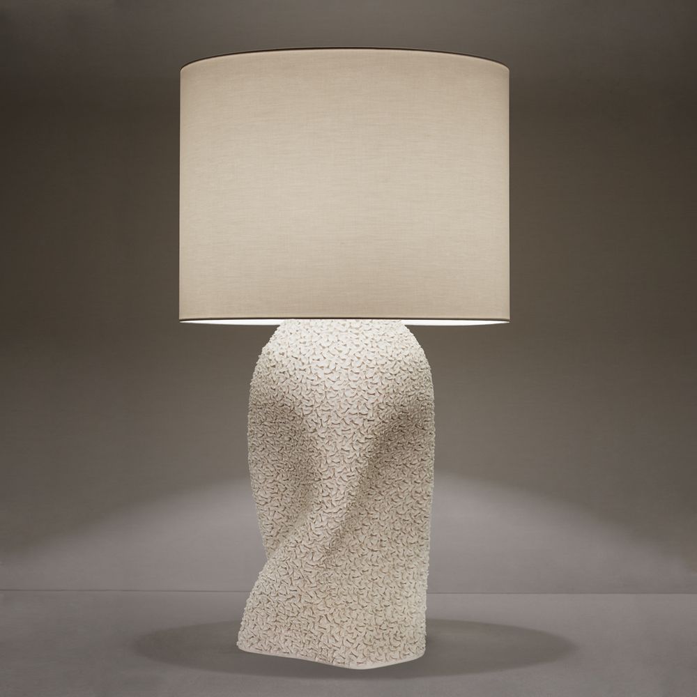 Unique pieces - Table Lamp Hand Carved Flower - GILLES CAFFIER