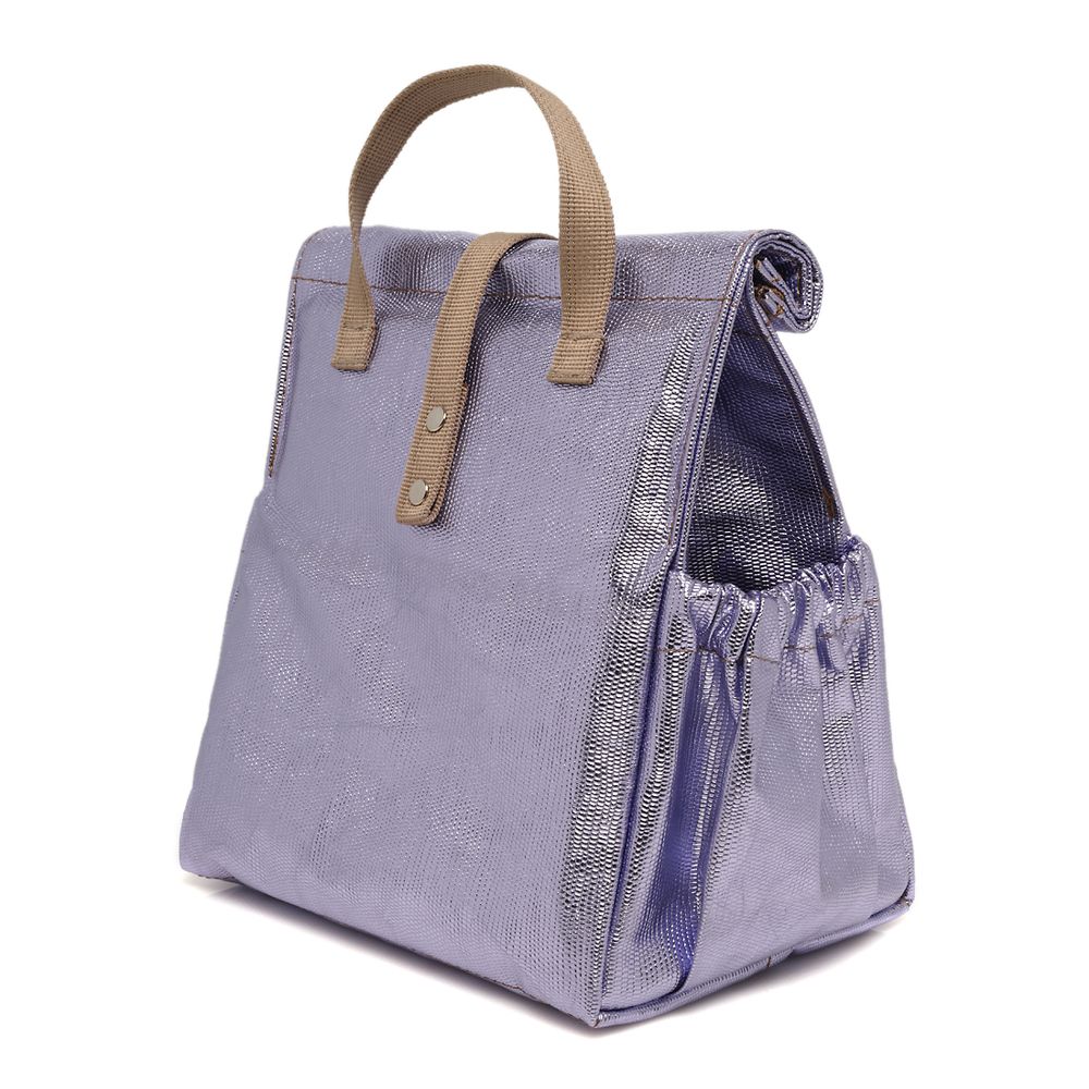 Cadeaux - Sac à lunch croco lilas avec bandoulière beige - THE LUNCHBAGS