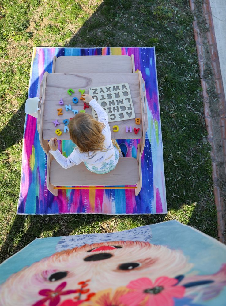 Chambres d'enfants - Tapis enfant / Blue Joy / Happy Abstracts Collection - HUEPPI DESIGNER KID'S RUGS