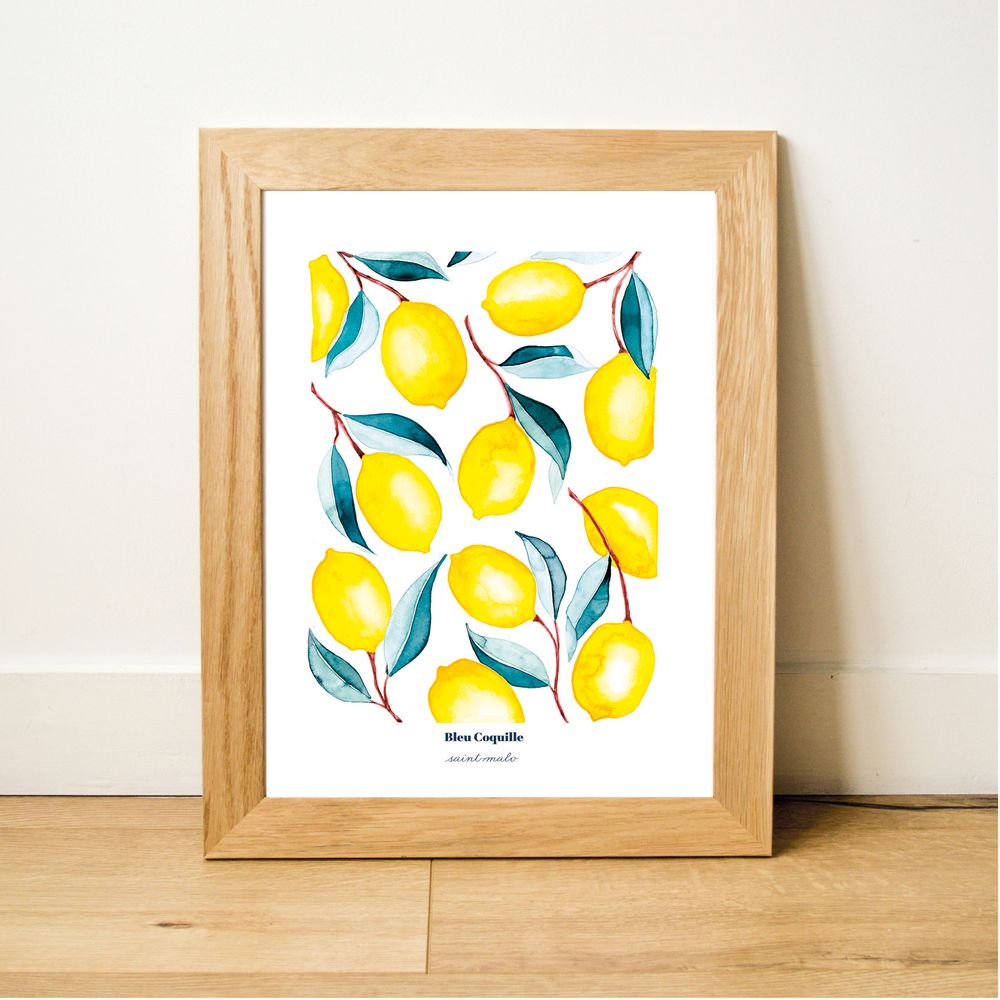 Poster - 30 x 40 cm poster - lemons - BLEU COQUILLE