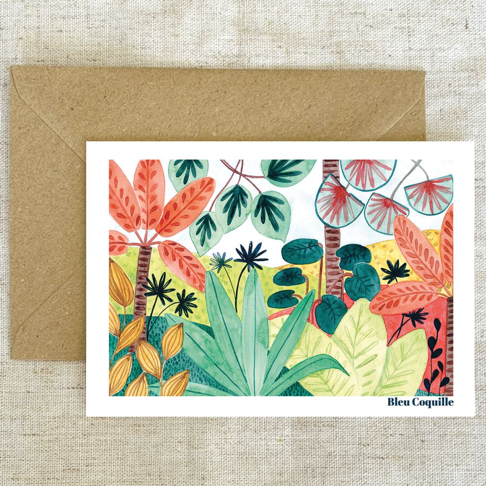 Carterie - Carte Postale - Ambiance Tropicale - BLEU COQUILLE