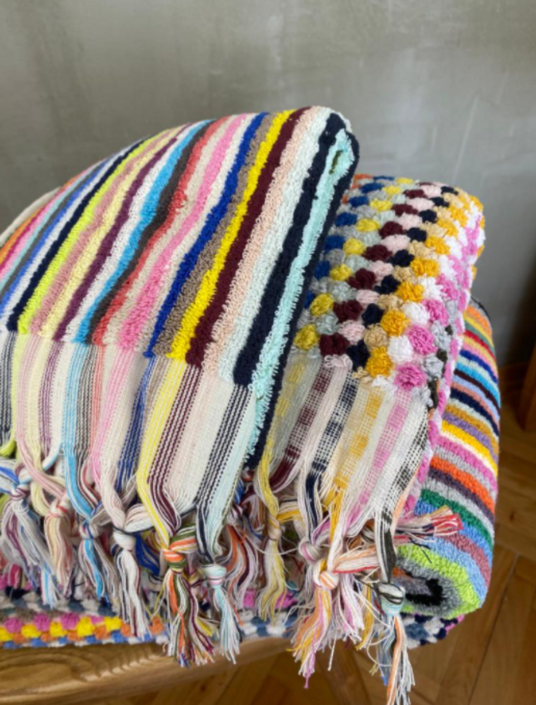 Serviettes de bain - SERVIETTE DE TOILETTE HANDWOVEN COTON - NADIA DAFRI PARIS