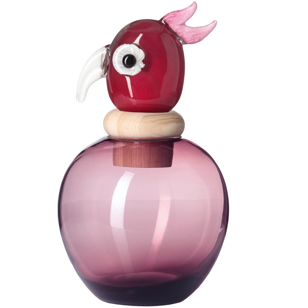 Decorative objects - Papageno Bird Carlotta Red-Rosé / Gift box - LEONARDO