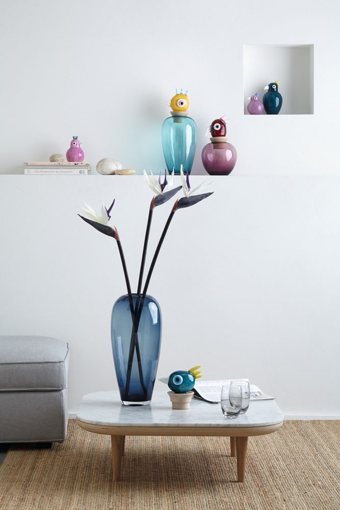 Vases - Papageno Bird Blue Yellow Peppe Vase / Gift box - LEONARDO