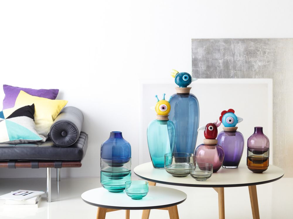 Vases - Papageno Bird Blue Yellow Peppe Vase / Gift box - LEONARDO