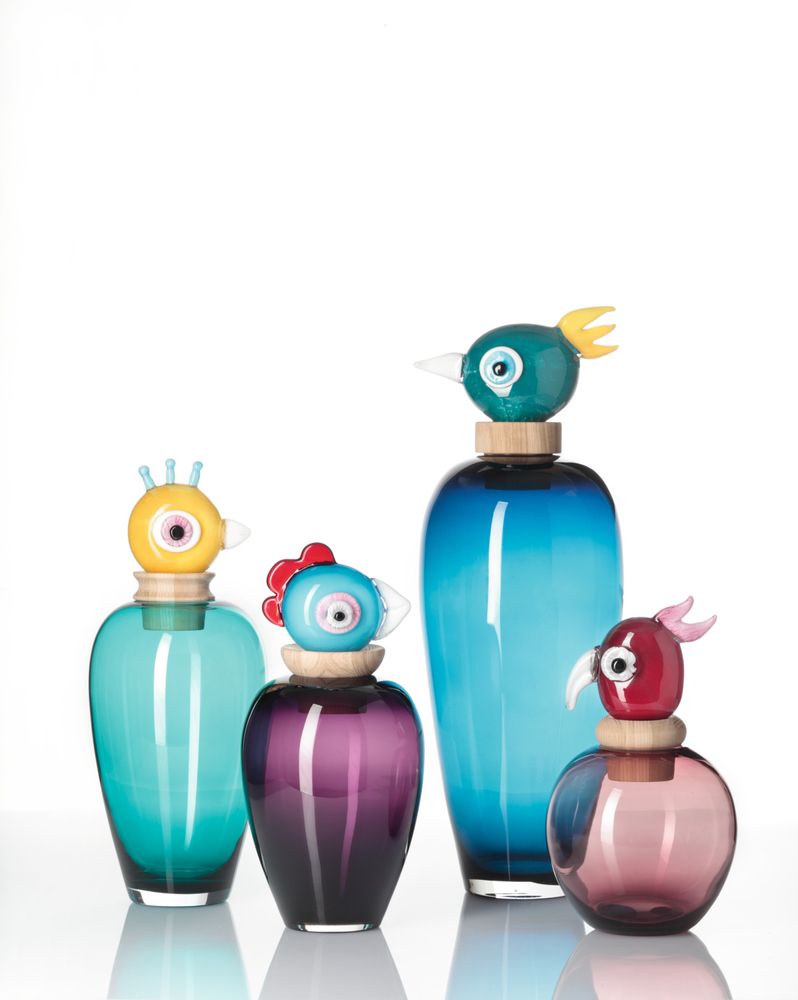 Vases - Papageno Bird Blue Yellow Peppe Vase / Gift box - LEONARDO