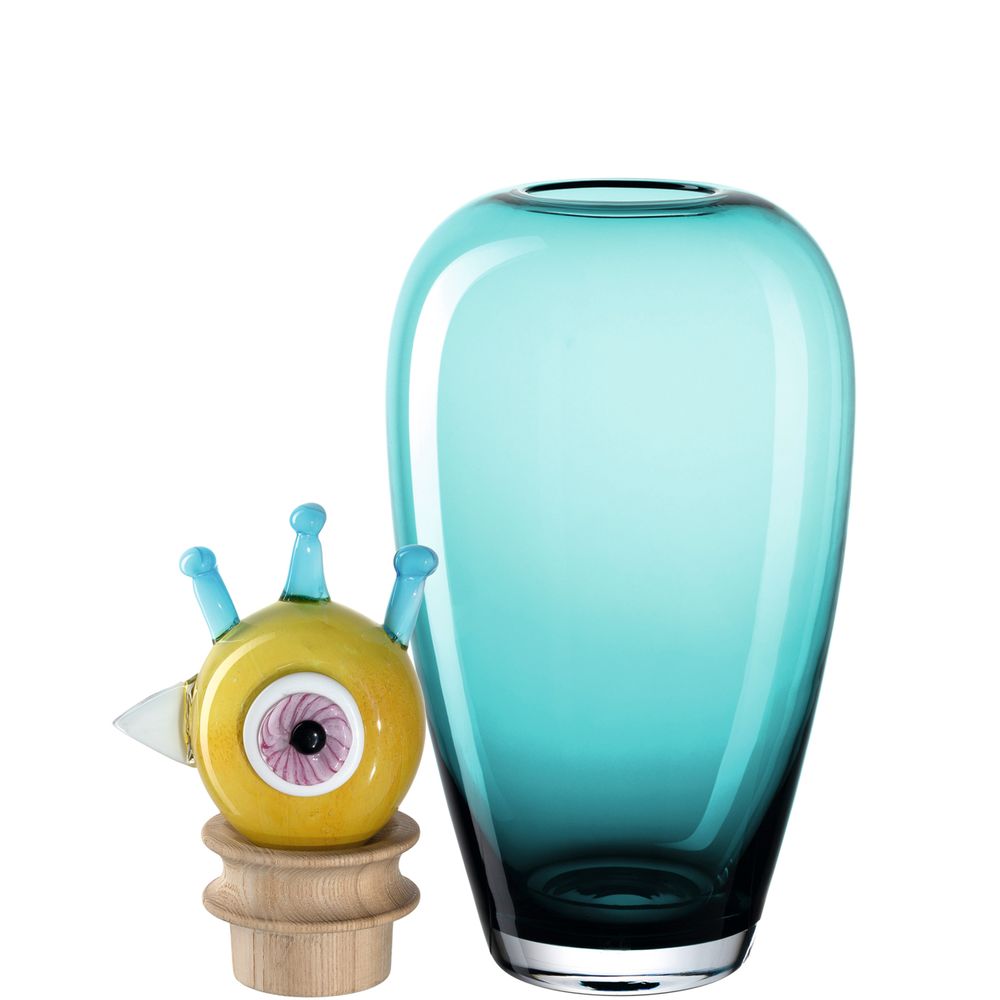Vases - Papageno Bird Blue Yellow Peppe Vase / Gift box - LEONARDO