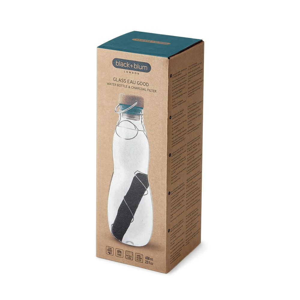 Repas pour enfant - Nouvelle Gourde filtrante en verre  Eau Good Glass 650ML - BLACK+BLUM EUROPE