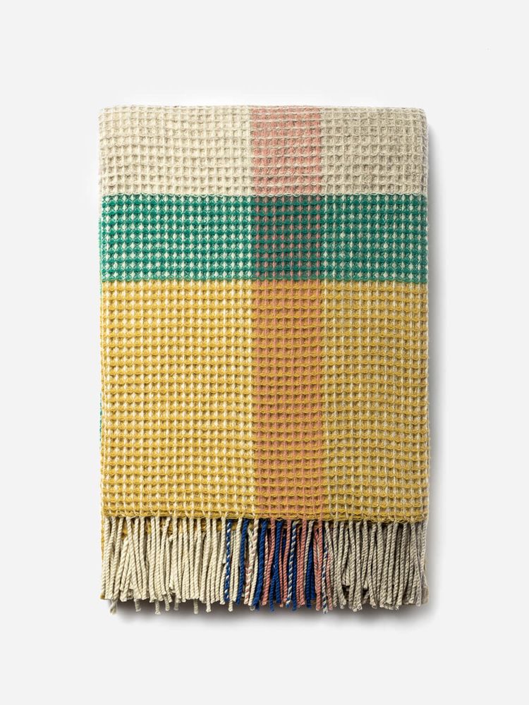 Design objects - Multicolor Waffle Wool Blanket - BUREL FACTORY