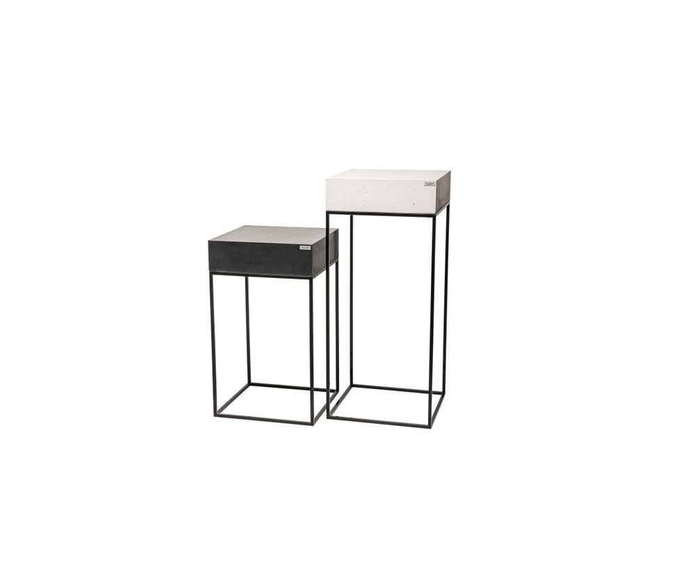 Night tables - ANGULUS COLUMNA Concrete and Steel Decorative Pedestal / Side Table / Stand - CO33 EXKLUSIVE BETONMÖBEL