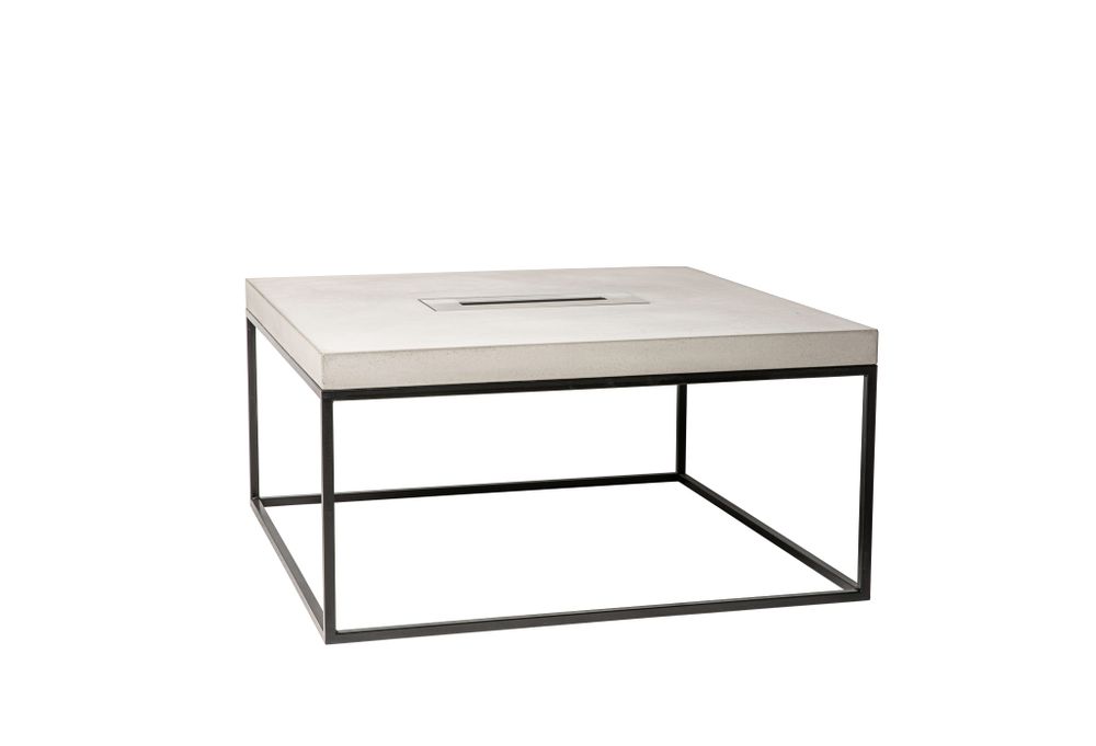 Coffee tables - TABULA CUBICOLO IGNIS Concrete Table with steel frame with or without fireplace - CO33 EXKLUSIVE BETONMÖBEL