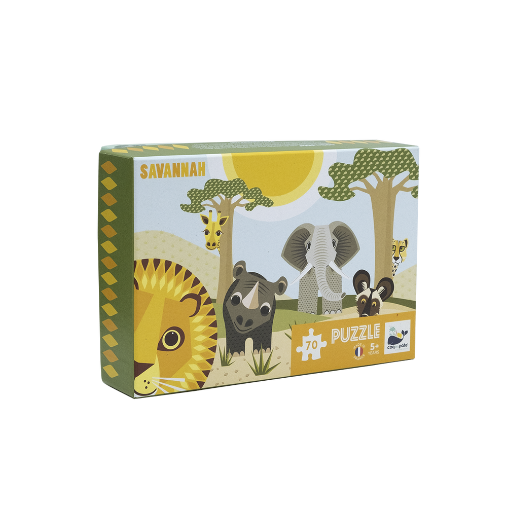 Children's games - Savane 70-piece jigsaw puzzle Made in France - COQ EN PATE