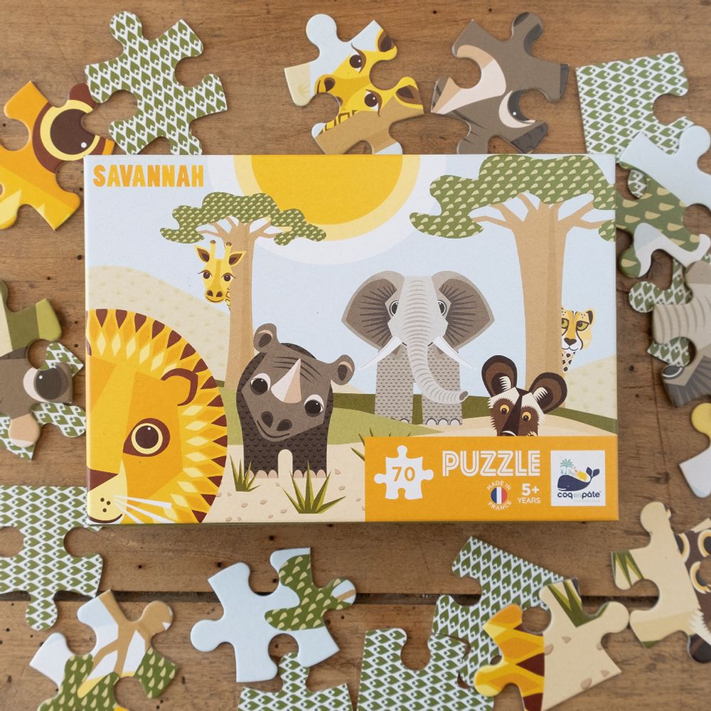 Children's games - Savane 70-piece jigsaw puzzle Made in France - COQ EN PATE