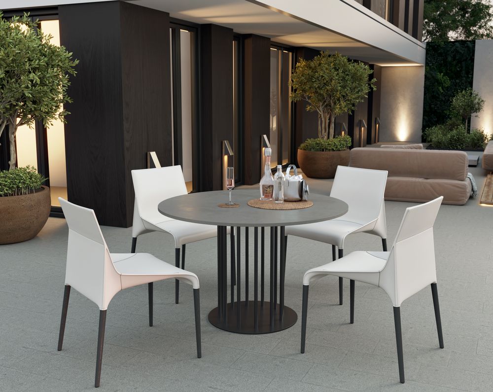 Other tables - Tabula Laborare and Circulus - Standing and dining table round with concrete top and steel frame - CO33 EXKLUSIVE BETONMÖBEL