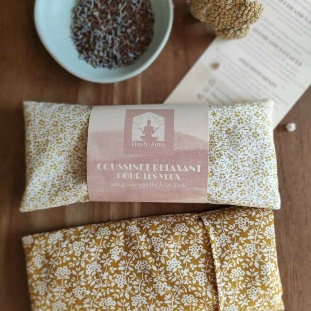 Coussins textile - Coussinet yeux aux graines de lin et lavande bio - L'ATELIER DES CREATEURS