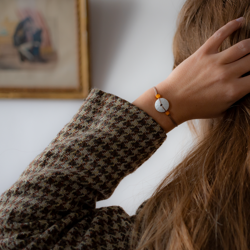 Beauty products - Hand-engraved ceramic perfume bracelet\" Urchin\” (aromatherapy, olfactotherapy) - O BY !OSMOTIK