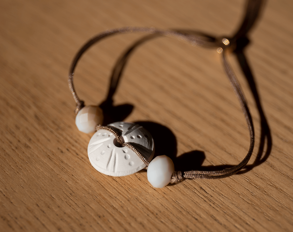 Beauty products - Hand-engraved ceramic perfume bracelet\" Urchin\” (aromatherapy, olfactotherapy) - O BY !OSMOTIK