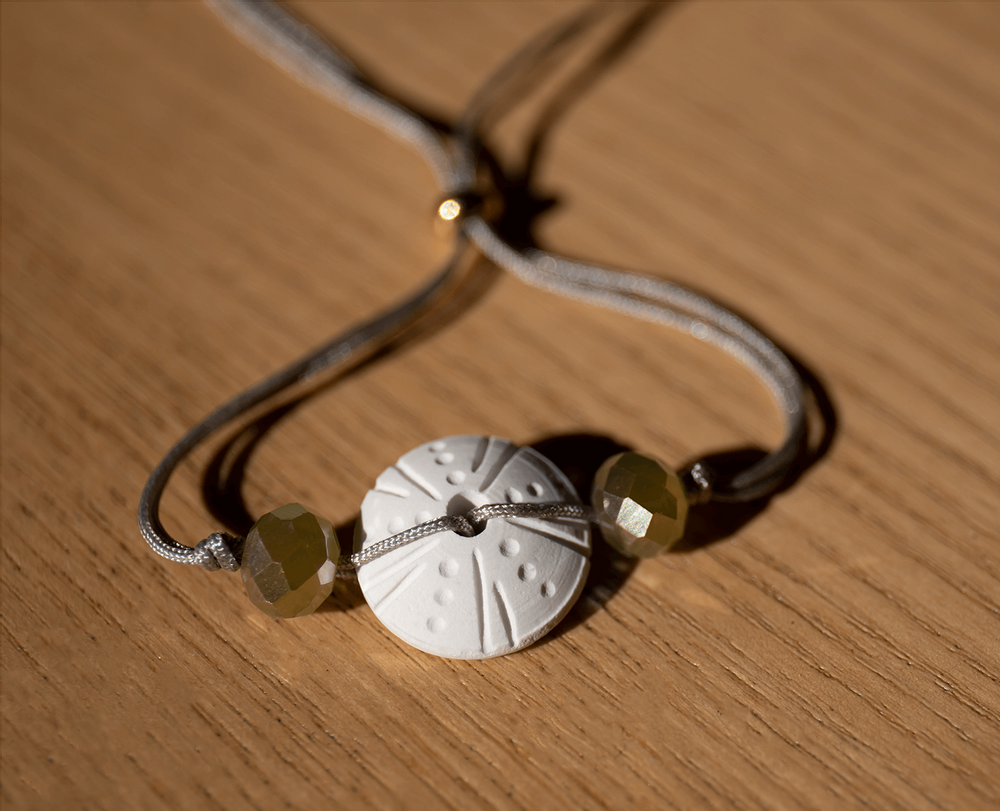 Beauty products - Hand-engraved ceramic perfume bracelet\" Urchin\” (aromatherapy, olfactotherapy) - O BY !OSMOTIK