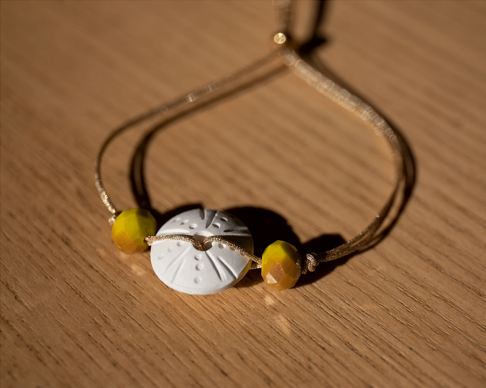 Beauty products - Hand-engraved ceramic perfume bracelet\" Urchin\” (aromatherapy, olfactotherapy) - O BY !OSMOTIK