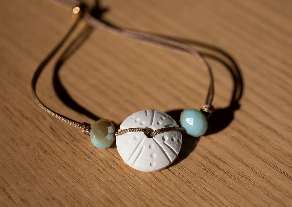Beauty products - Hand-engraved ceramic perfume bracelet\" Urchin\” (aromatherapy, olfactotherapy) - O BY !OSMOTIK