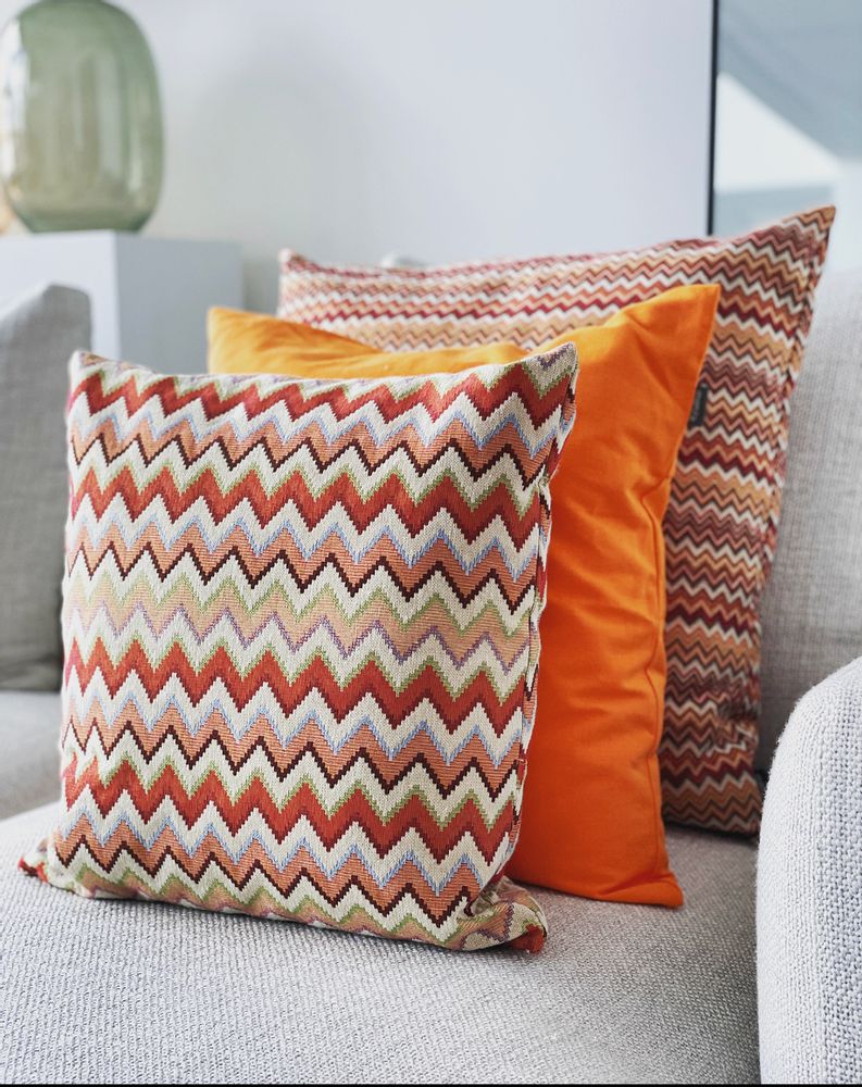 Fabric cushions - Milano Cushion Orange Pattern Big 45 - MENZA