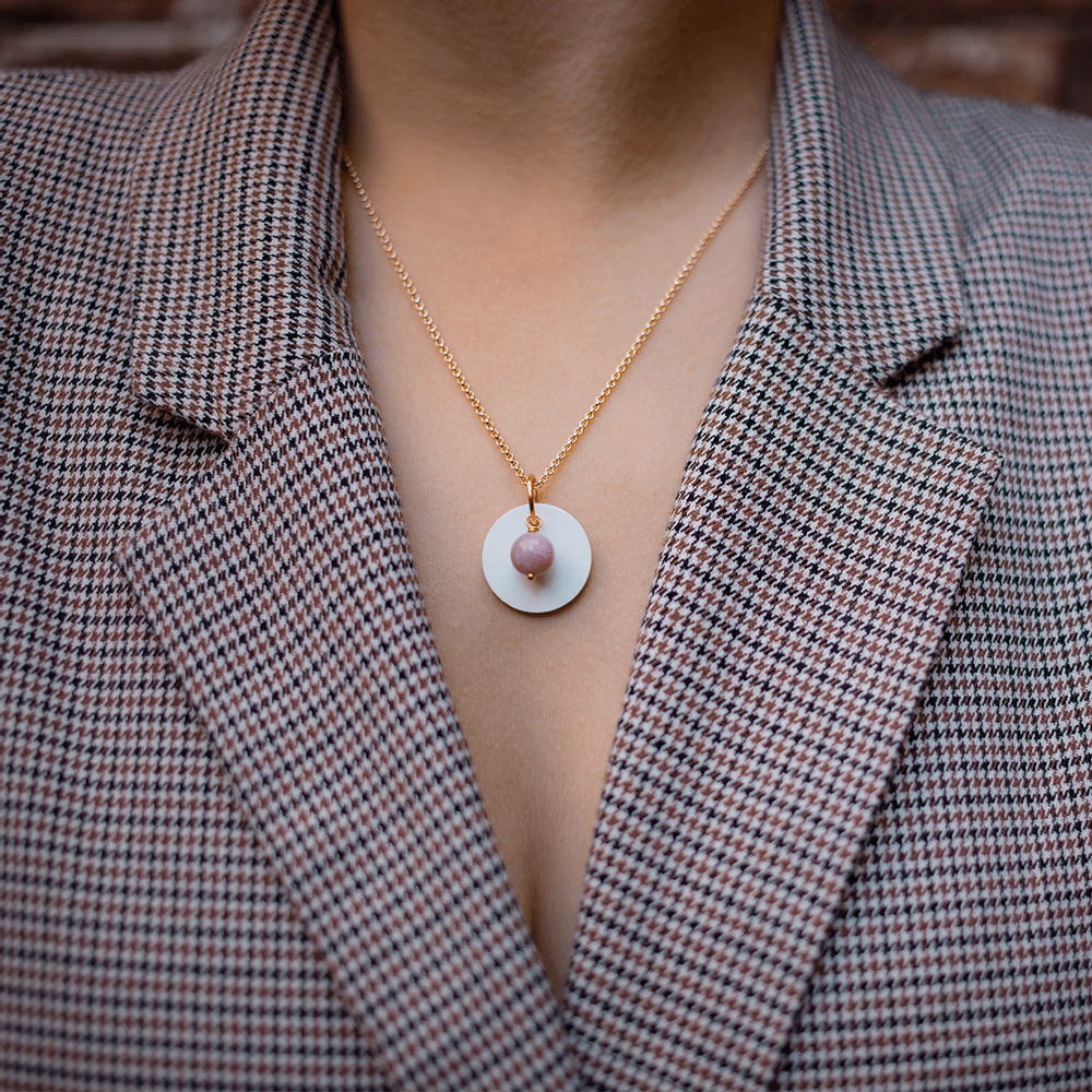 Beauty products - Perfume necklace made of ceramic and natural stones (aromatherapy/olfactotherapy/lithotherapy)\" Precious\ " - O BY !OSMOTIK