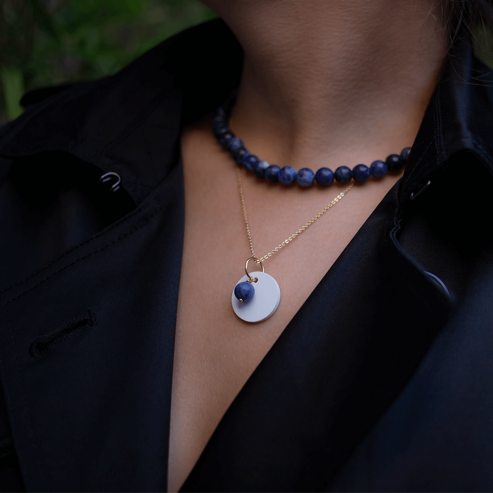 Beauty products - Perfume necklace made of ceramic and natural stones (aromatherapy/olfactotherapy/lithotherapy)\" Precious\ " - O BY !OSMOTIK