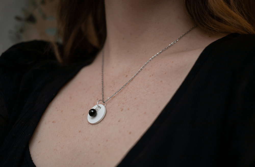 Beauty products - Perfume necklace made of ceramic and natural stones (aromatherapy/olfactotherapy/lithotherapy)\" Precious\ " - O BY !OSMOTIK