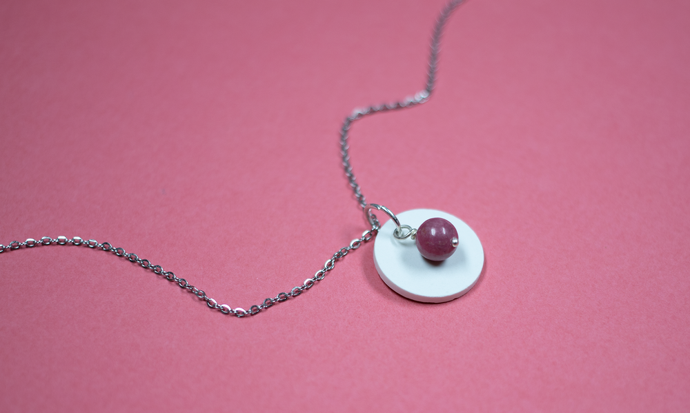 Beauty products - Perfume necklace made of ceramic and natural stones (aromatherapy/olfactotherapy/lithotherapy)\" Precious\ " - O BY !OSMOTIK