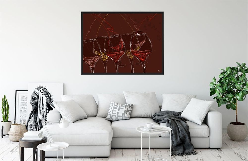 Paintings - Wine Collection Paintings (Zig Zag and Illustrious Glasses) - FTORCY